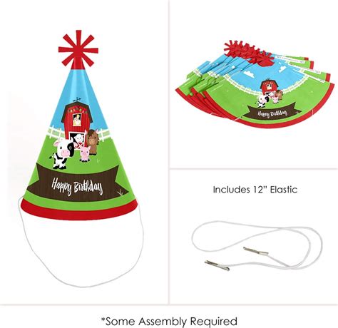 Big Dot of Happiness Farm Animals - Cone Party Hats India | Ubuy