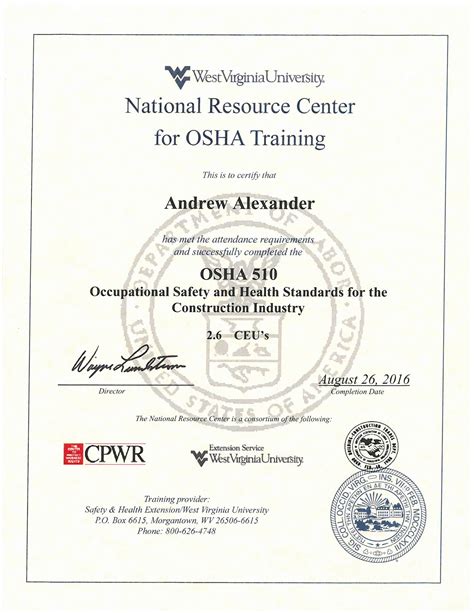 David Reaves and Drew Alexander Completes OSHA 510 Training - Prism ...