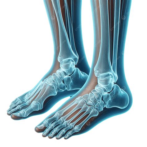 3d X Ray Of Bones The Foot Ankle In Blue On Transaprent Background, 3d ...