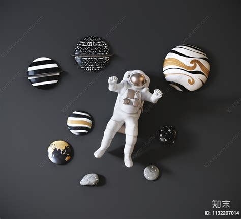 美国nightlife时代广场宇航员月球星空宇宙科幻装饰画挂画海报画-美间设计