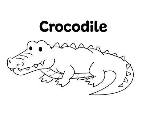 Crocodile Colouring Pages Easy