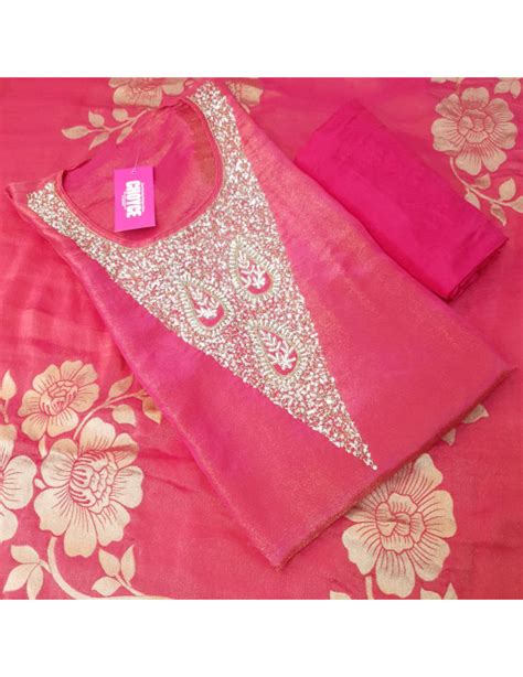 Set 39-5th Aug - Gorgeous Hot Pink Shimmer Silk Kurta - Rich Cutdana ...