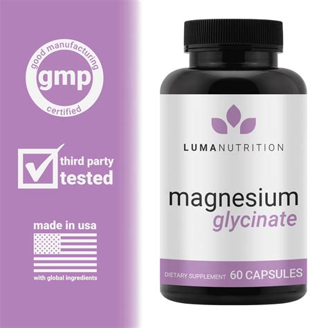 Buy Magnesium Glycinate 1000mg - Magnesium Glycinate Capsules - Chelated Magnesium - Luma ...