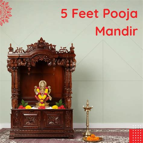 Buy 5 Feet Pooja Mandir Crafted for Beauty and Devotion – DZYN Furnitures