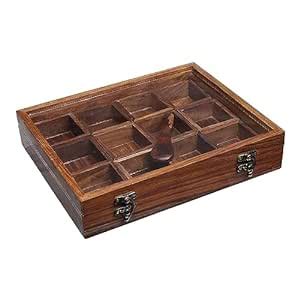 QUALITY HANDICRAFTS WOODEN SPICE BOX / MASALA BOX / SPICE JAR MADE OF ...