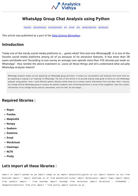 Whatsapp group chat analyzer using python - WhatsApp Group Chat ...