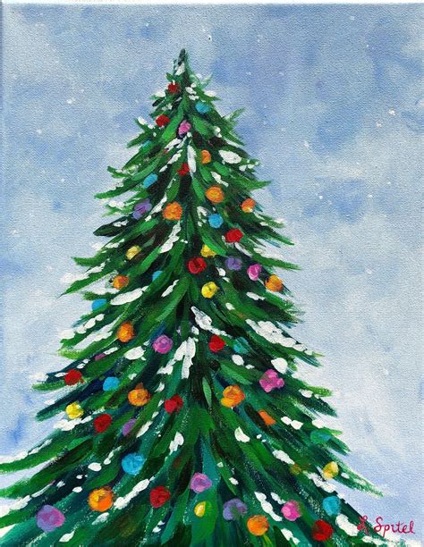 O Christmas Tree Acrylic Painting on Canvas | Etsy | Christmas canvas ...
