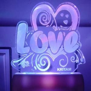 KRITAM Love 3D illusion Led Night Lamp comes with Table Lamp Price in ...