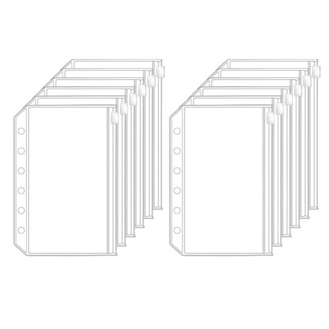 Antner 12pcs A7 Mini Binder Pockets 6 Holes Zipper Cash Envelopes for ...