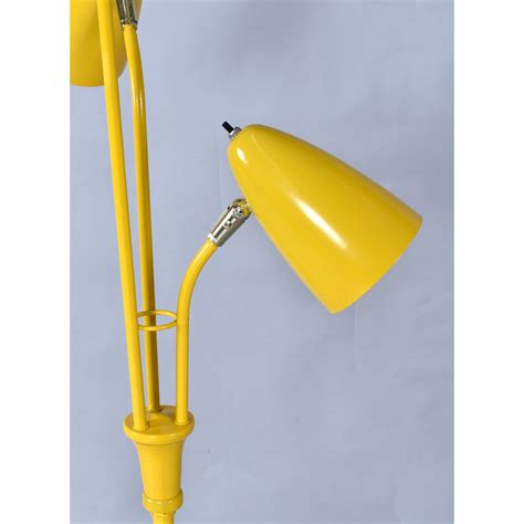 3 Head Adjustable Gerald Thurston Style Mid-Century Modern Yellow Floor ...