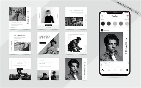 Minimalistisches nahtloses Social-Media-Karussell-Puzzle-Feed-Post-Set ...