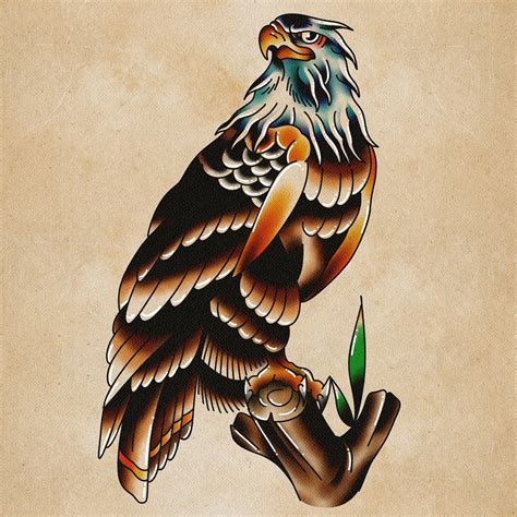 American Traditional Tattoo Eagle Flash