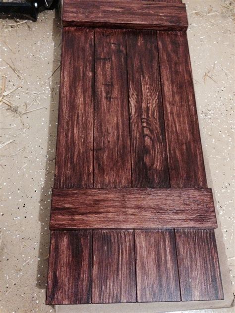 Wood grain vinyl shutter | Vinyl shutters, House exterior, Faux wood