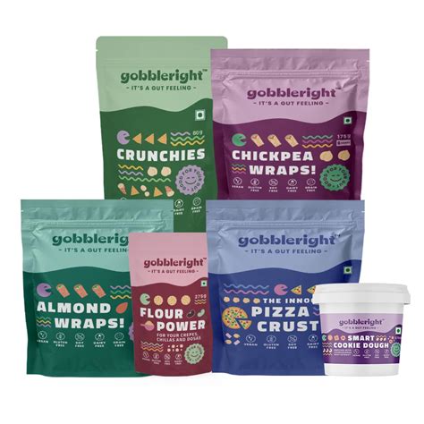 gobbleright Complete Combo Pack/Chickpea Wraps (175gm), Almond Wraps ...