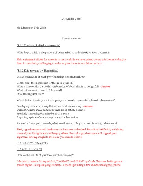 HUM 200 - Module 3 - Discussion and Soomo Answers - Discussion Board No ...