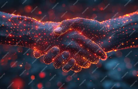 Digital Handshake Connected by Technology | Premium AI-generated image