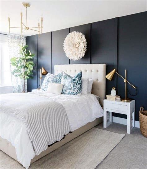 bedroom ideas with navy blue walls