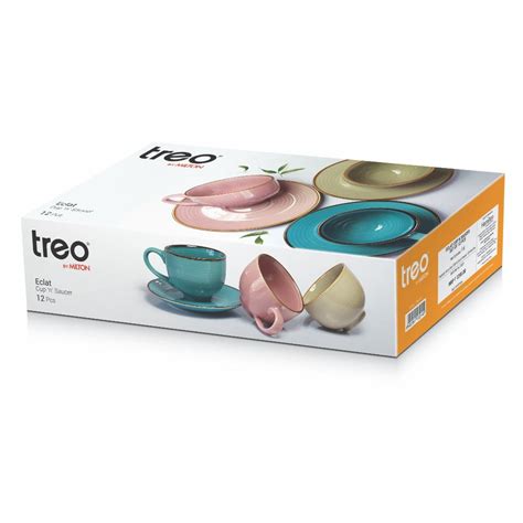 Treo Eclat 160 ML Cup and Saucer | 6 Cups and 6 Saucers | 3 Colours ...