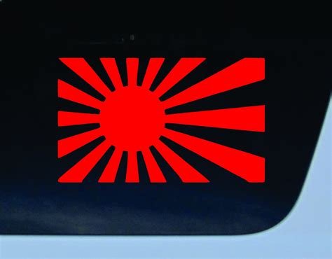 Buy Rising Sun decal 4" RED vinyl decal Car Auto Window Sticker ...