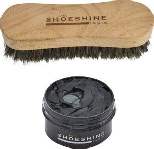 SHOESHINE Black shoe Cream with Horse hair (Black) shoe Brush Shoe Care ...