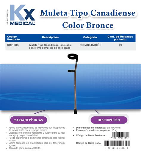 Muleta estándar de aluminio para antebrazo con cierre completo ...