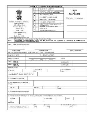 Indian Passport Renewal Form - Fill and Sign Printable Template Online