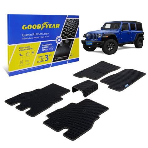 Goodyear Custom Fit Car Floor Liners for Jeep Wrangler JL 2018-2024 ...