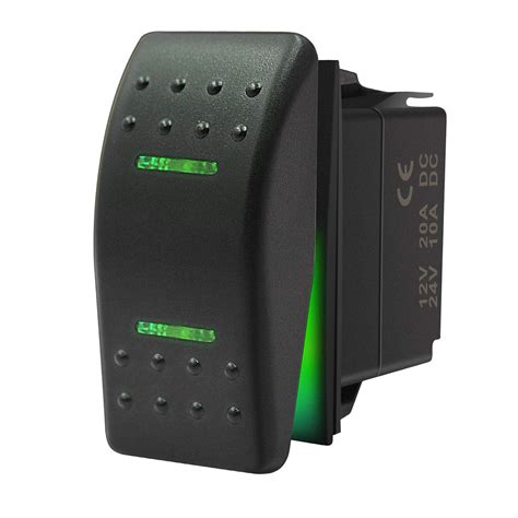 KEING Momentary Waterproof Rocker Switch Toggle - (ON)/Off/(ON) Green ...