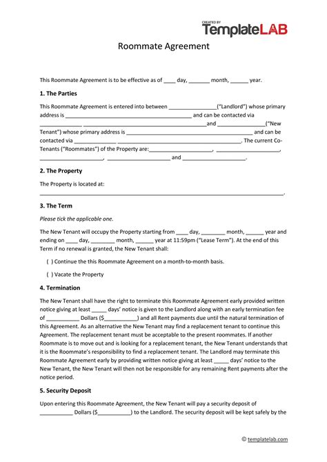 40+ Free Roommate Agreement Templates & Forms (Word, PDF)