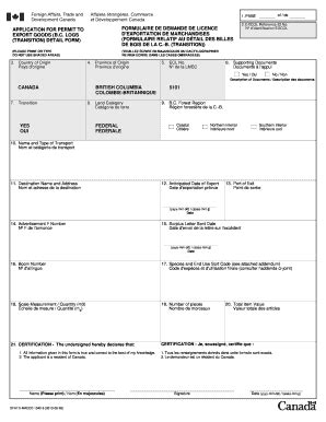 1042-6. Application For Permit To Export Goods (B.C. Logs (transition ...