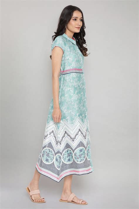 Buy Ocean Wave Green Breezy Dress Online for Woman | Shop for Aurelia