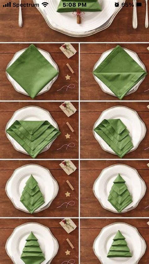 Christmas Tree Napkin Tutorial 的图像结果