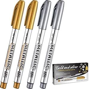 Gold and Silver Metallic Marker Pens, Metallic Permanent Markers ...