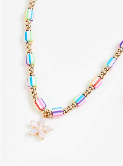 Buy Girls Beaded Floral Necklace Set Online at just Rs. 249.0 ...