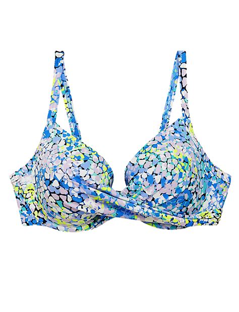 Buy Ombre Pebble wired Padded Plunge Bikini Top at Marks & Spencer