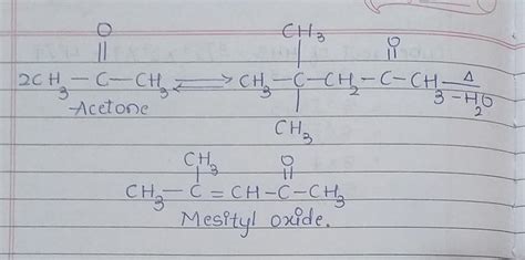 convert acetone to mesityl oxide - Brainly.in