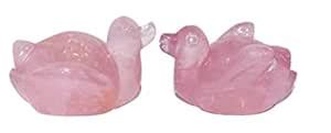 Buy Mukul HANDICRAFT's Natural Rose Quartz stone's Duck Couple, Duck ...