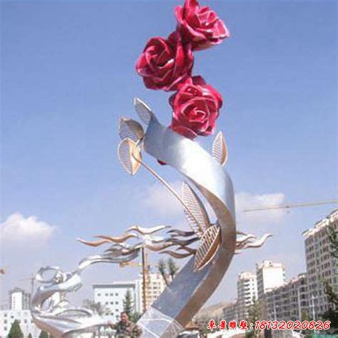 不锈钢花朵雕塑，公园景观雕塑 -宏通雕塑