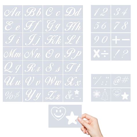 Buy OHOH 40 PCS Alphabet Letter Stencils, Reusable Plastic Number ...