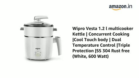 Watch Wipro Vesta 1.2 l multicooker Kettle | Concurrent Cooking |Cool ...