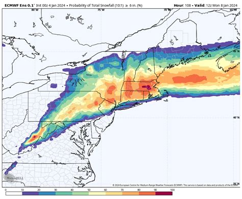 Where snow could be measured in inches — or feet — in the East this weekend