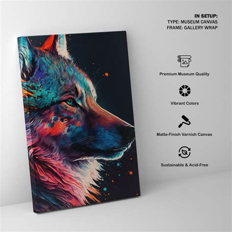 Buy Wolf Pop Art Painting & Art Print Online India. – Dessine Art