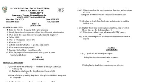 Model Exam Questions for OBM752 Management - ARULMURUGAN College - Studocu