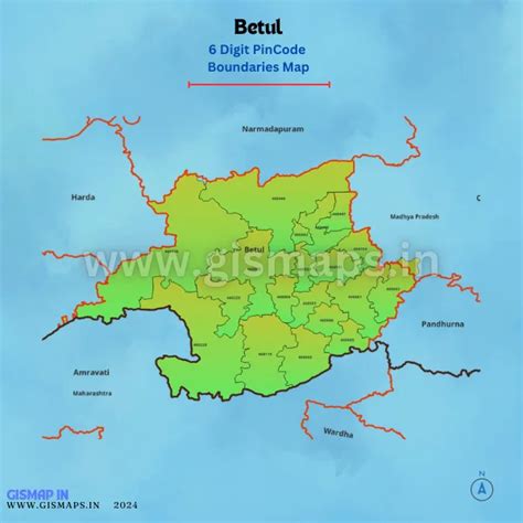 Betul PincodeBoundaries Map (Madhya Pradesh)