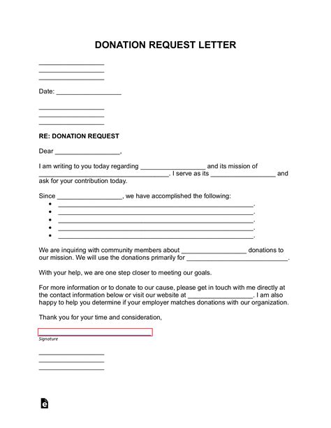 Donation Request Letter Template Word Pdf - Form example download