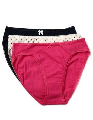 Pack of 3 Cotton Mix High Legs Panty