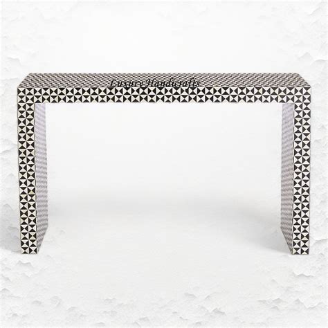 Intarsia Bone Inlay Triangle Console Black – Luxury Handicrafts