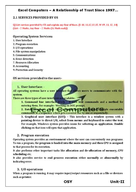 OSY Chapter 2 EC2 - Services and System Calls Notes - Studocu