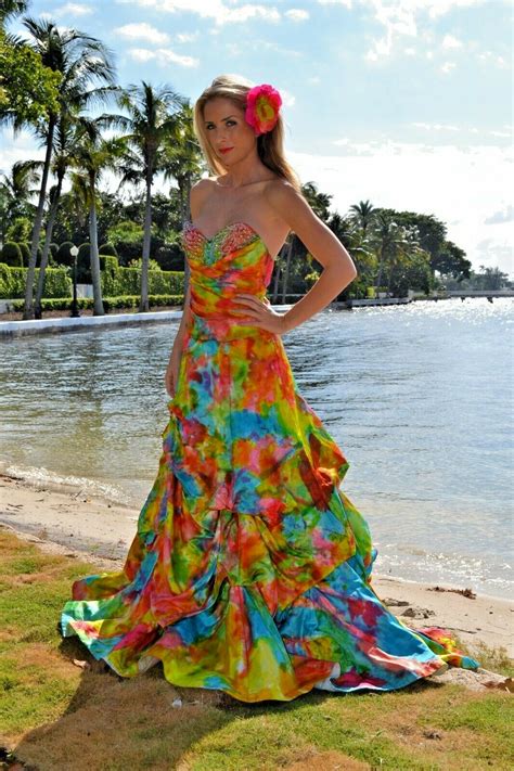 Colored Beach Wedding Dresses