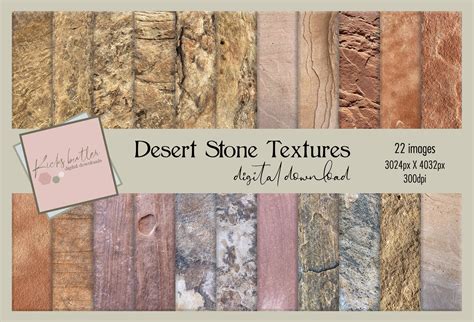 Desert Stone Textures Bundle | Digital Paper, Red, Rock, Collage ...